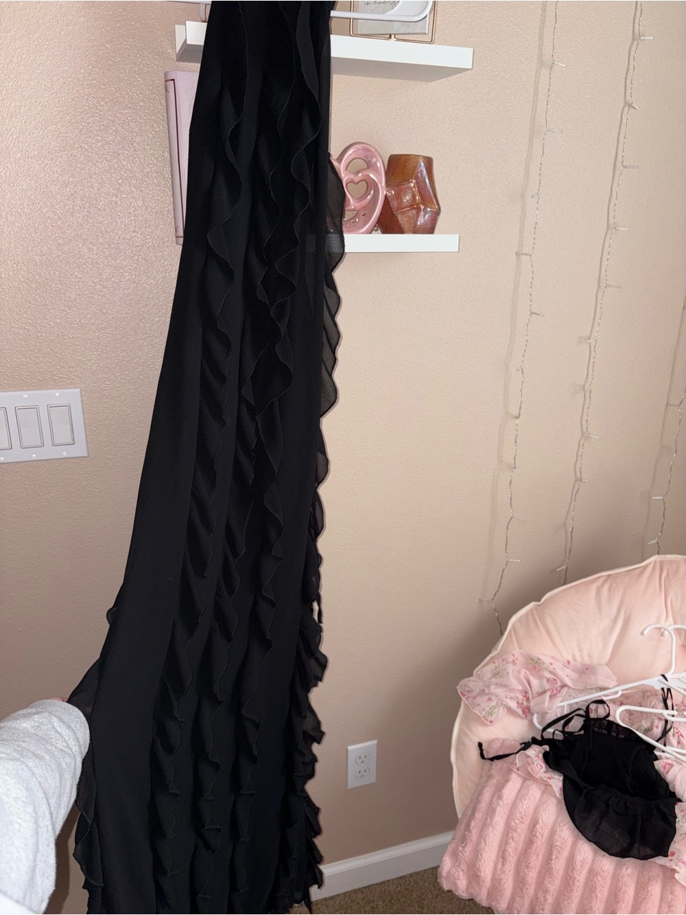 SHEIN Black Ruffled Maxi Dress - Flowing Layered Skirt